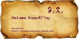 Halama Koppány névjegykártya